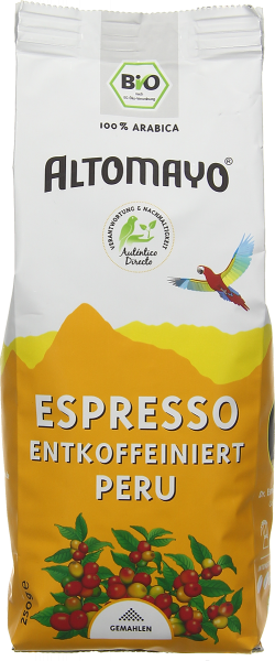 Bio Espresso Entkoffeiniert, gemahlen, 1 x 250 g Beutel