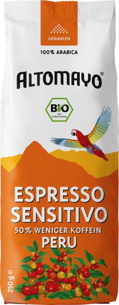 Bio Espresso Sensitivo, gemahlen, 1 x 250 g Beutel